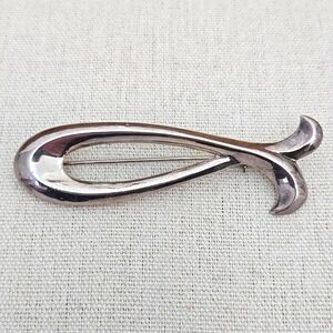 Mid-century Modern Sterling Silver Signed Brooch